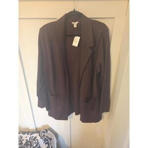 Cato Chocolate Brown Open-Front Blazer Cardigan New With Tags